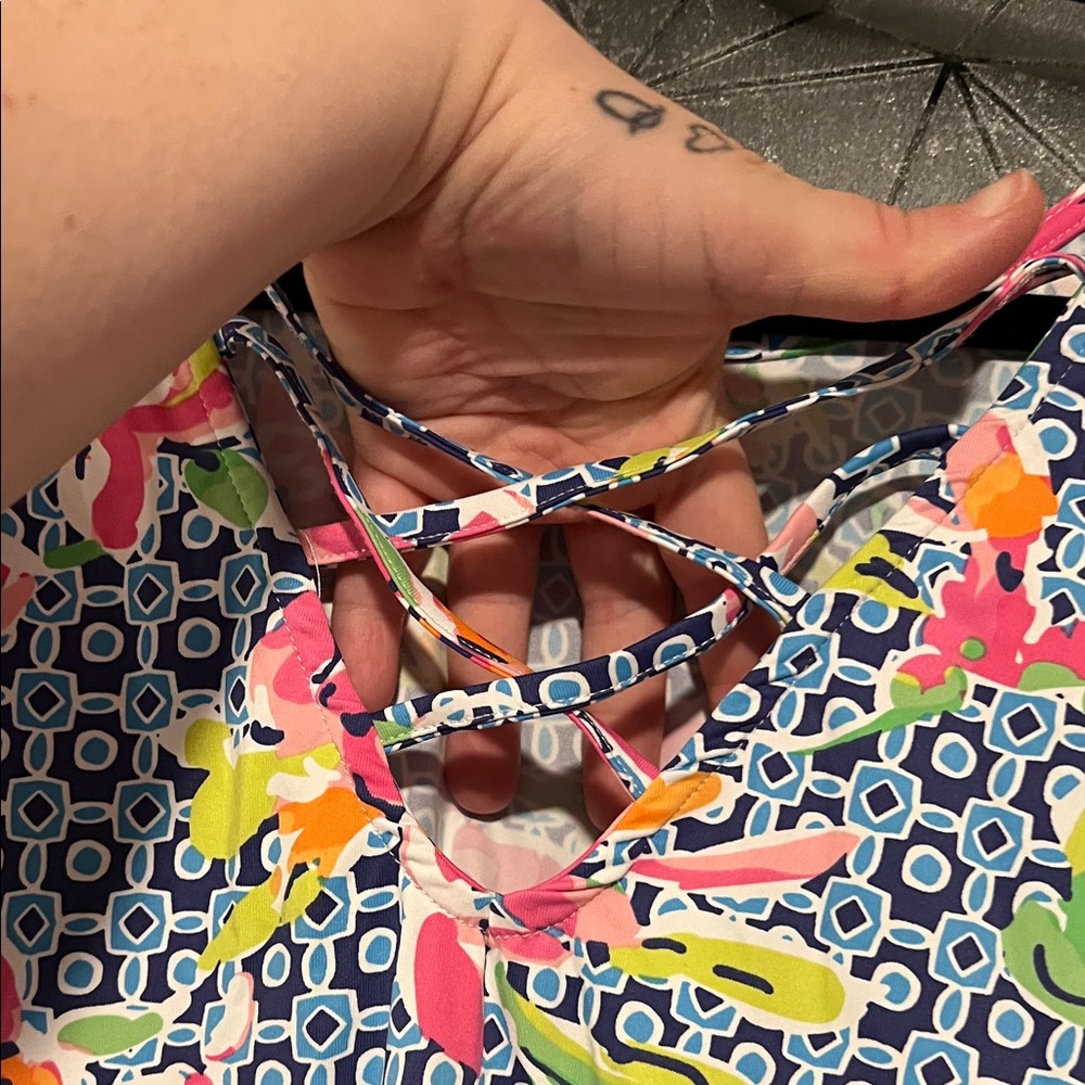 Banana boat xs Floral Shift Dress in Navy, Pink & Lime NWT - Picture 4 of 4
